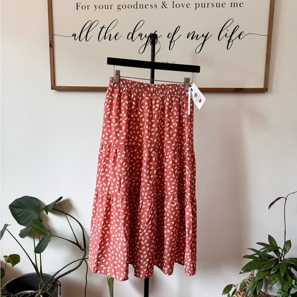 NWT MEROKEETY Women's Boho Leopard Print Skirt Pleated A-Line Swing Midi Skirts - Picture 10 of 10